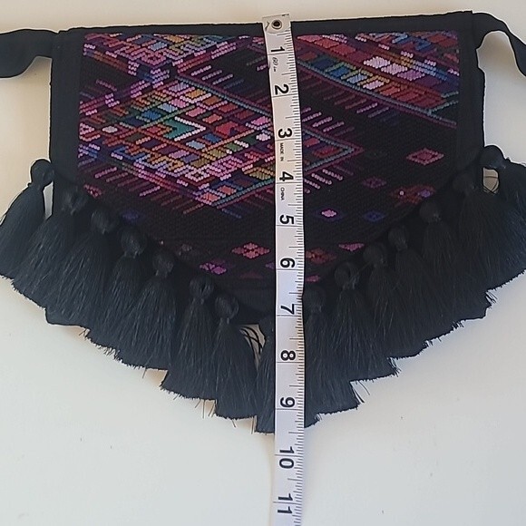 Mexican Woven Boho Fringe Geometric Gypsy Embroidered Crossbody/Clutch/Purse - Picture 7 of 11